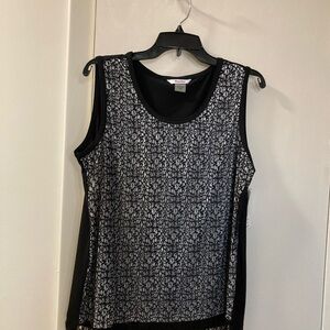 Black and White Sleeveless Top